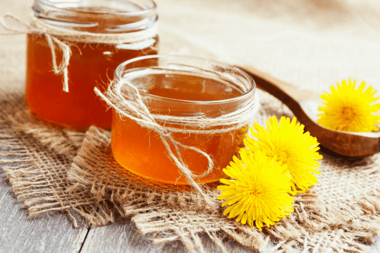 honey sweetened dandelion jelly