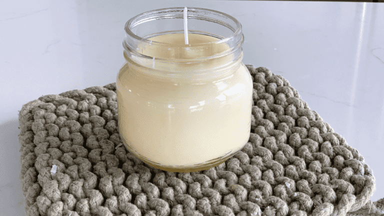 homemade beeswax candle