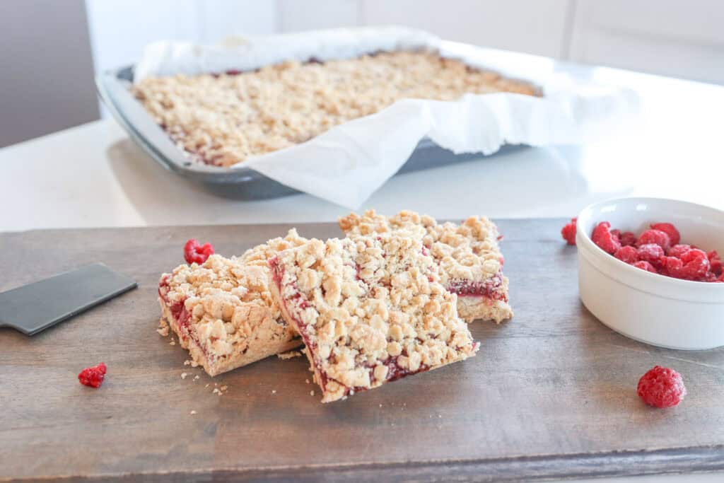 plate of oatmeal jam bars