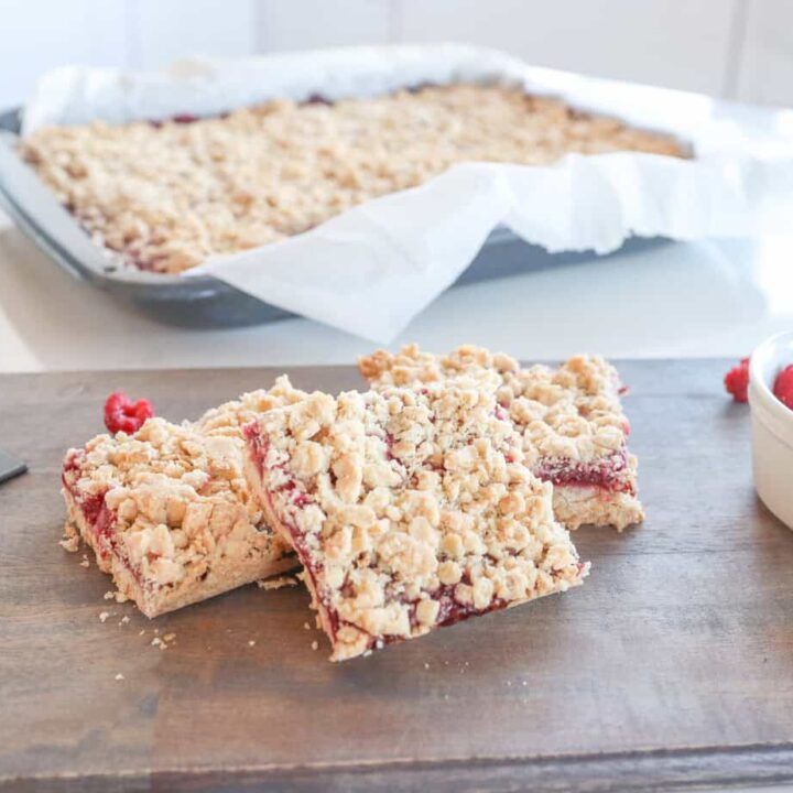 plate of oatmeal jam bars