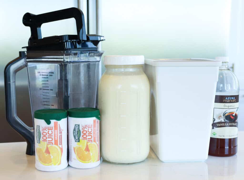 ingredients for making orange julius