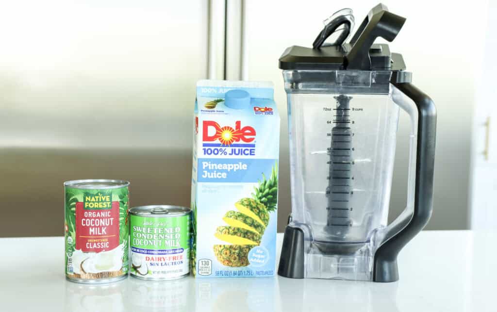 ingredients for virgin pina colada 