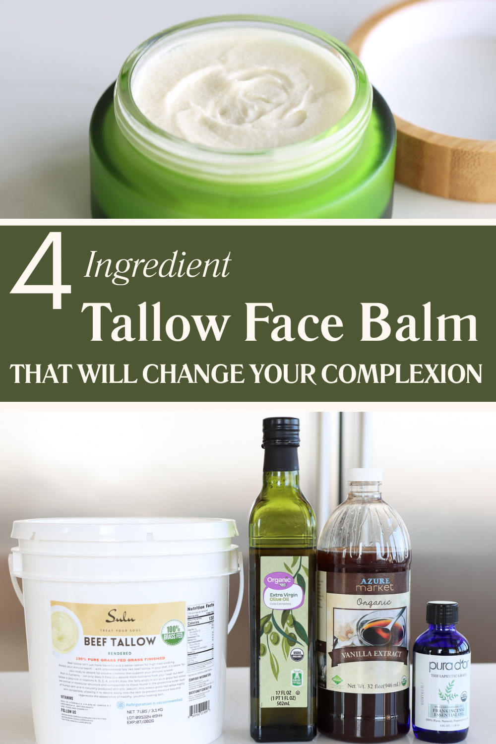 easy 4 ingredient tallow face balm recipe