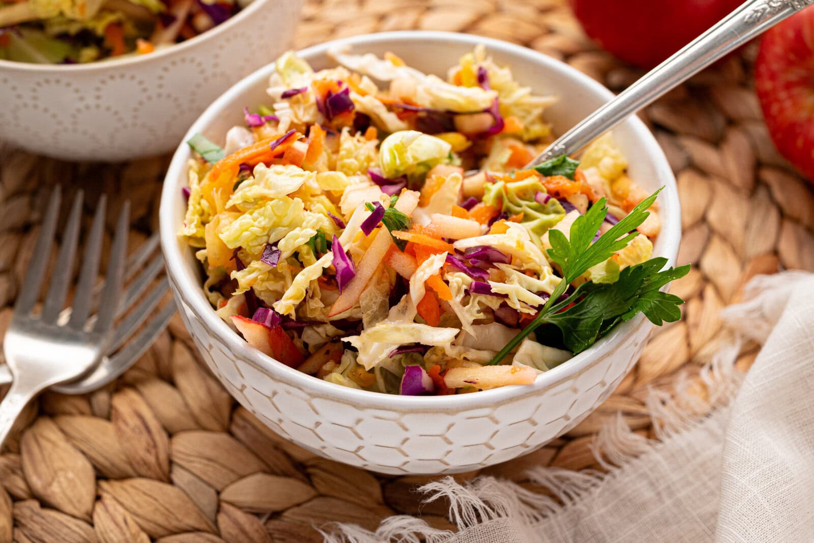 Apple Pineapple Coleslaw Recipe (healthy summer or fall side)