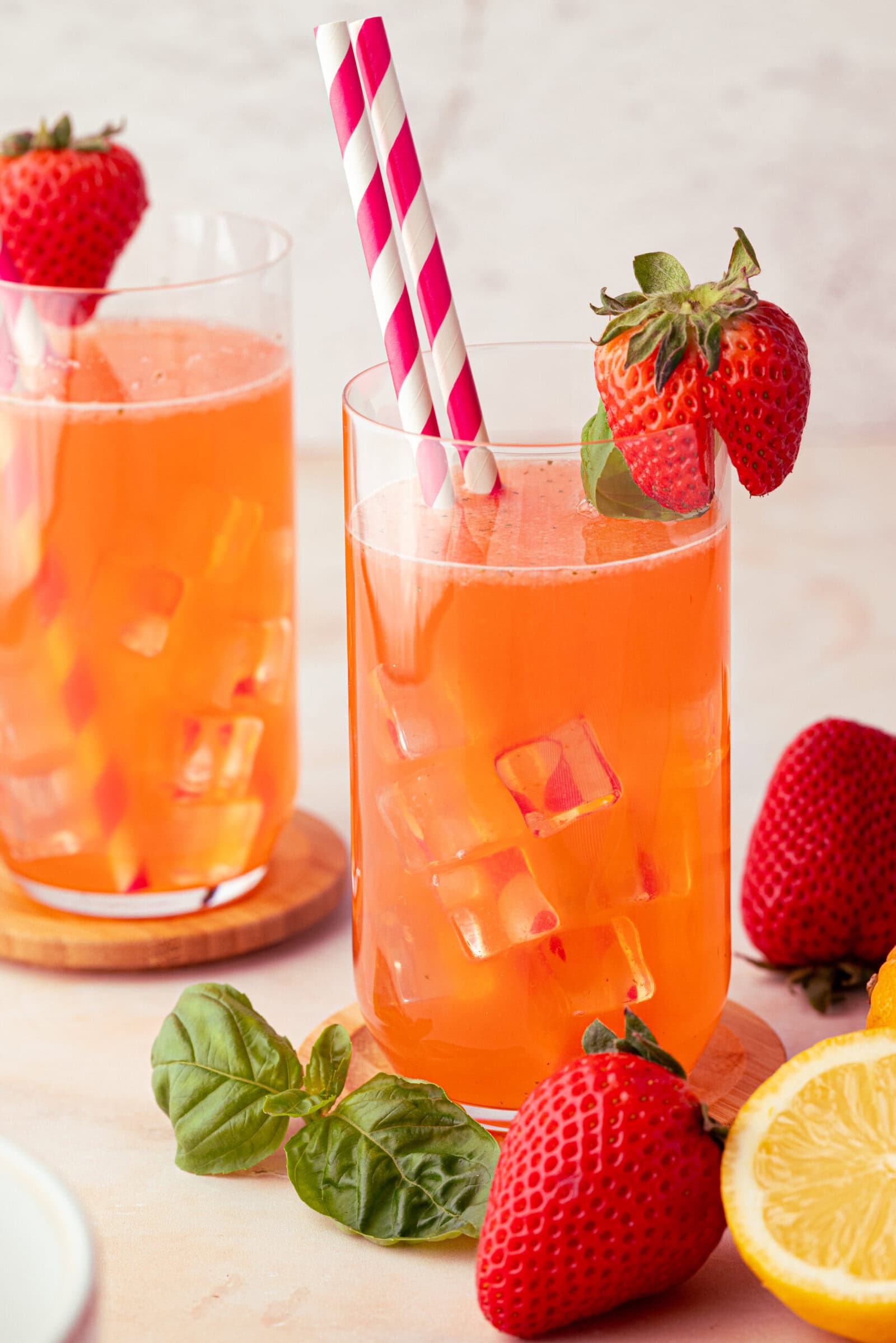 Strawberry Basil Lemonade Recipe (summer mocktail)