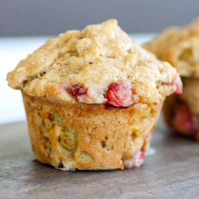Sourdough Discard Strawberry Rhubarb Breakfast Muffins