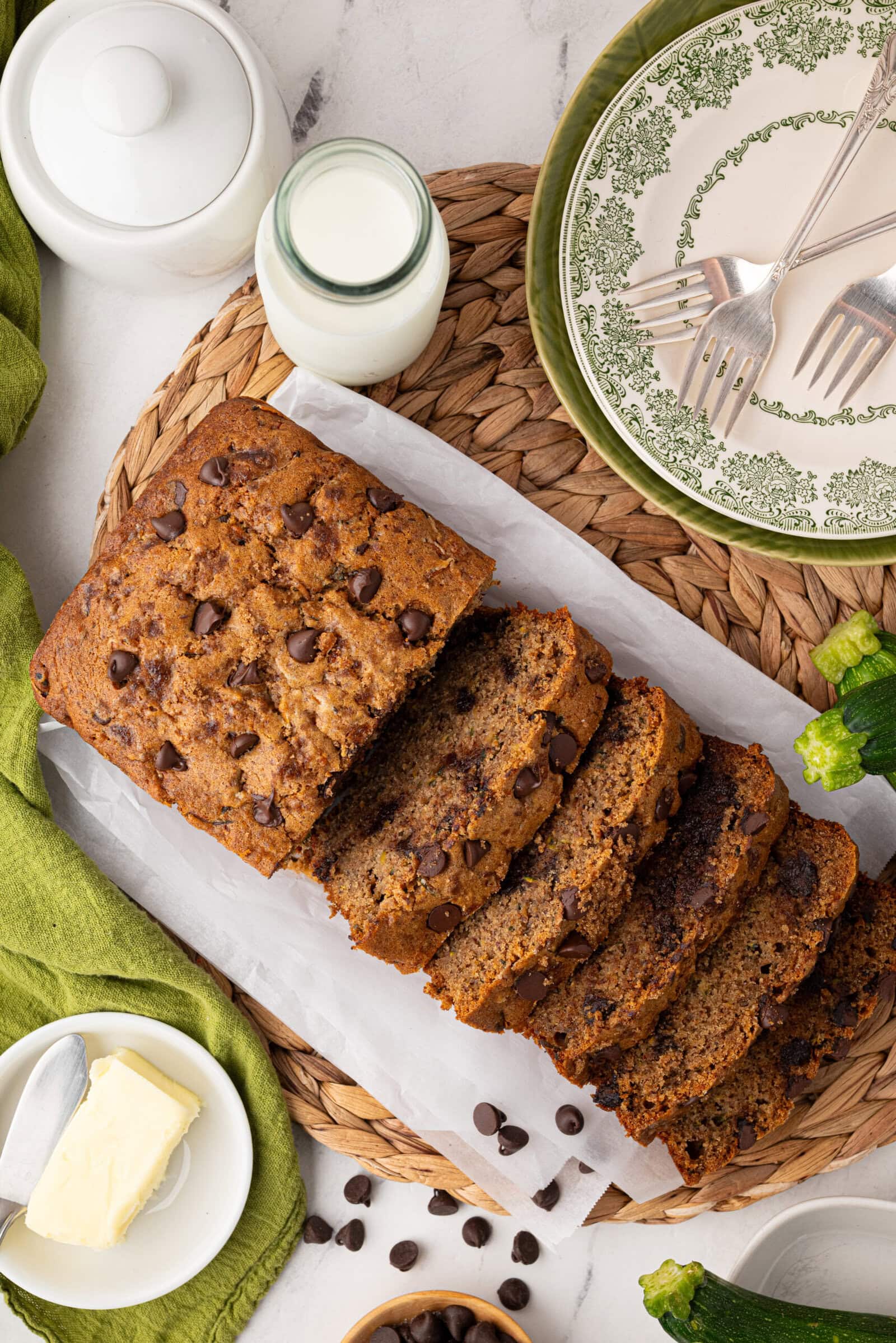 Best Sourdough Zucchini Bread with Chocolate Chips