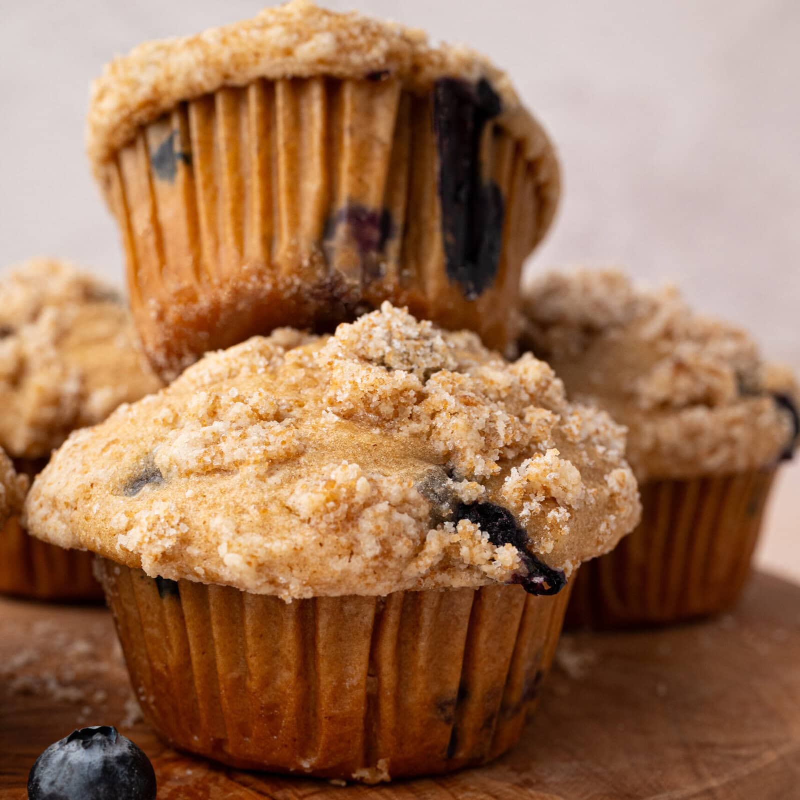 Sourdough Discard Blueberry Muffins with Streusel Topping